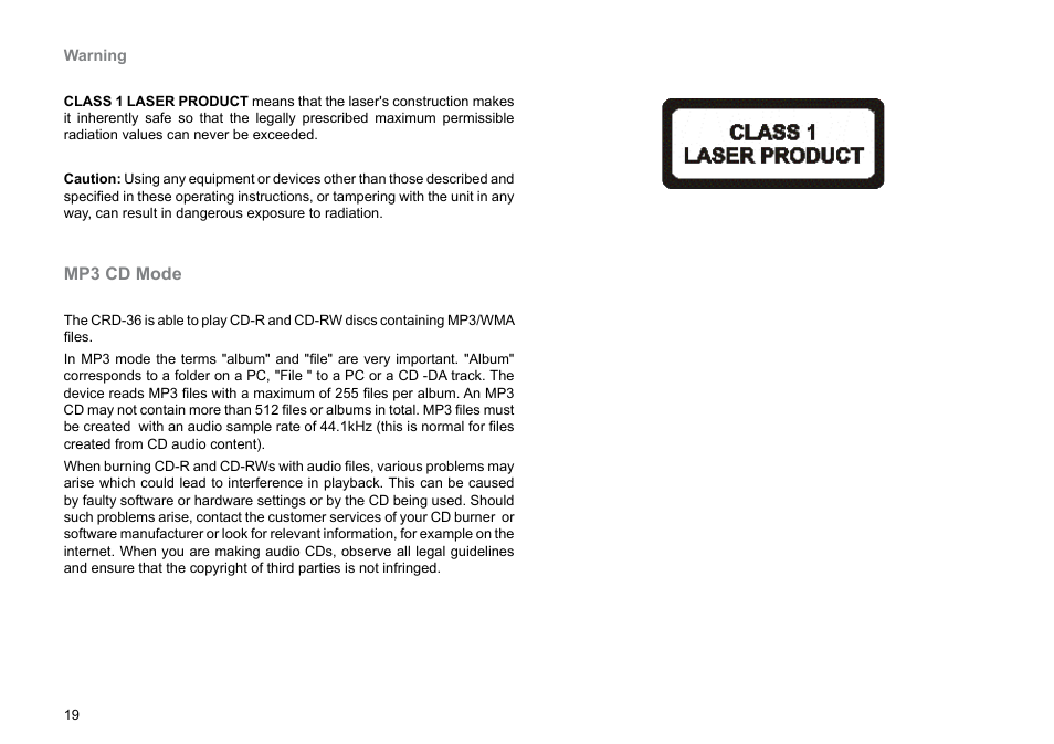 Mp3 cd mode | Roberts Radio CRD-36 User Manual | Page 20 / 36