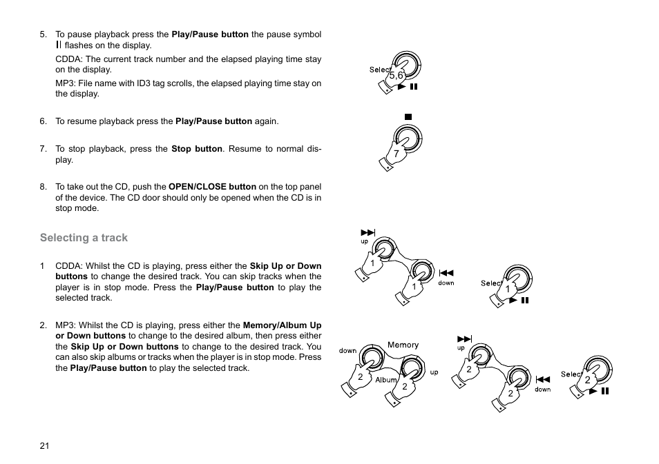 Selecting a track | Roberts Radio CRD-36 User Manual | Page 22 / 36