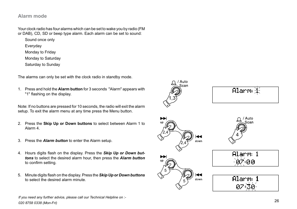 Alarm mode | Roberts Radio CRD-36 User Manual | Page 27 / 36