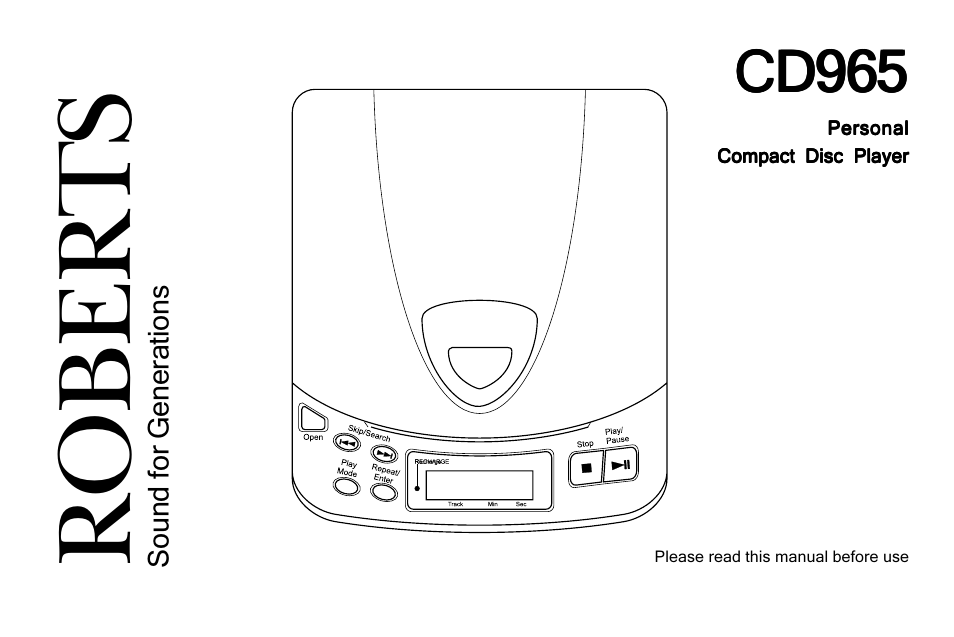 Roberts Radio CD965 User Manual | 12 pages