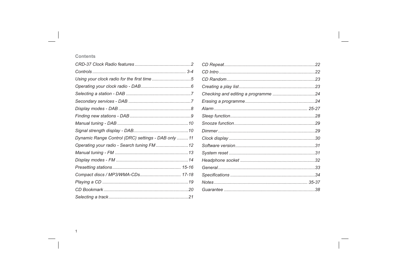 Roberts Radio CRD-37 User Manual | Page 2 / 40