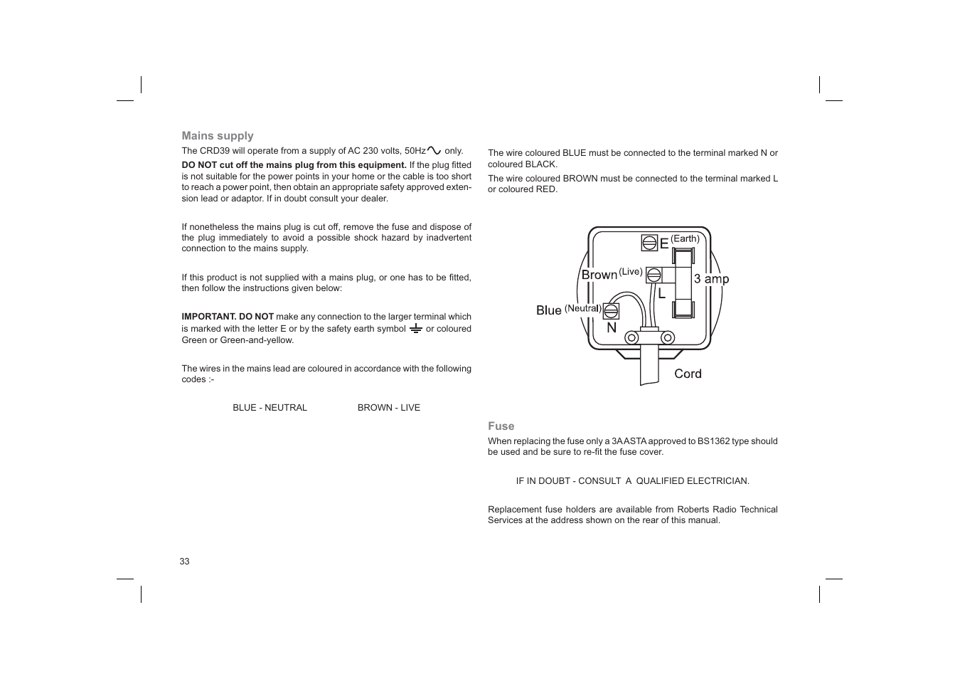 Roberts Radio CRD-39 User Manual | Page 34 / 36