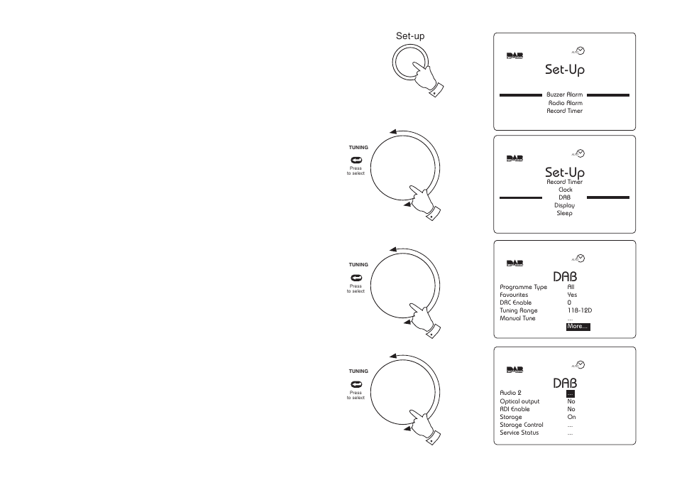 Set-up, 2set-up, Service status - dab | Roberts Radio RD-1 User Manual | Page 26 / 56