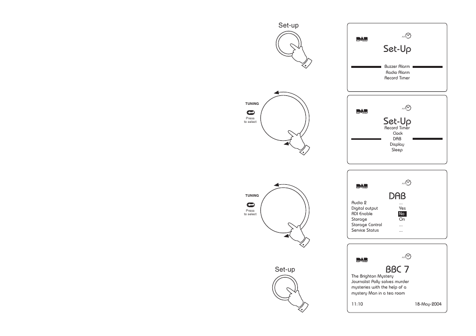 Set-up, 2set-up, 4dab | 7bbc 7, Digital output - dab | Roberts Radio RD-1 User Manual | Page 30 / 56