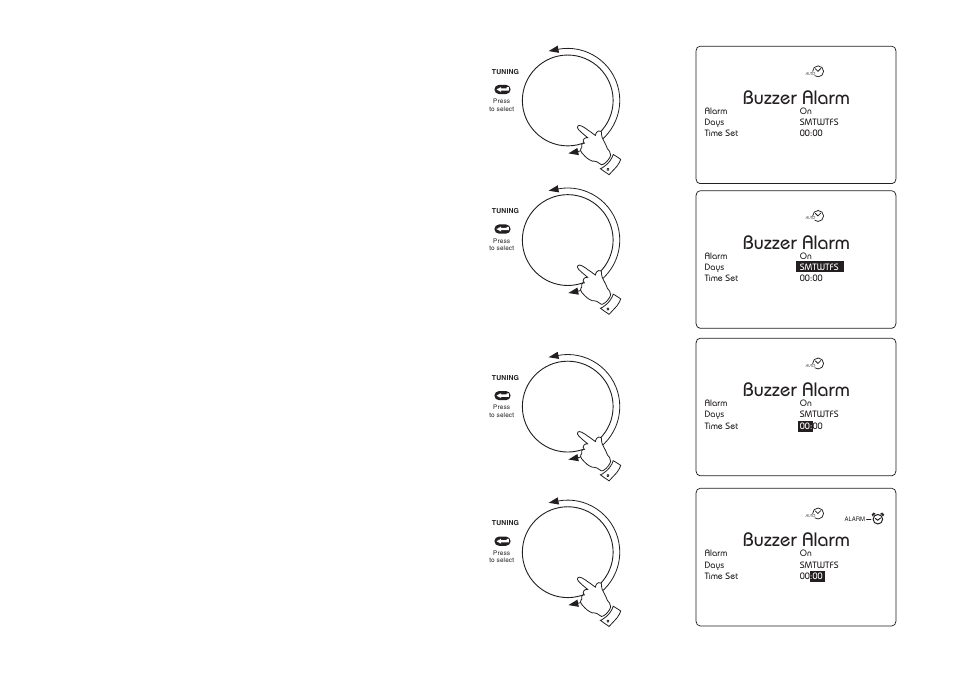 Buzzer alarm, Buzzer alarm cont | Roberts Radio RD-1 User Manual | Page 40 / 56