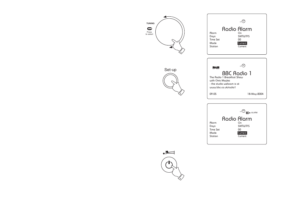 Radio alarm, Bbc radio 1, Radio alarm cont | Roberts Radio RD-1 User Manual | Page 43 / 56