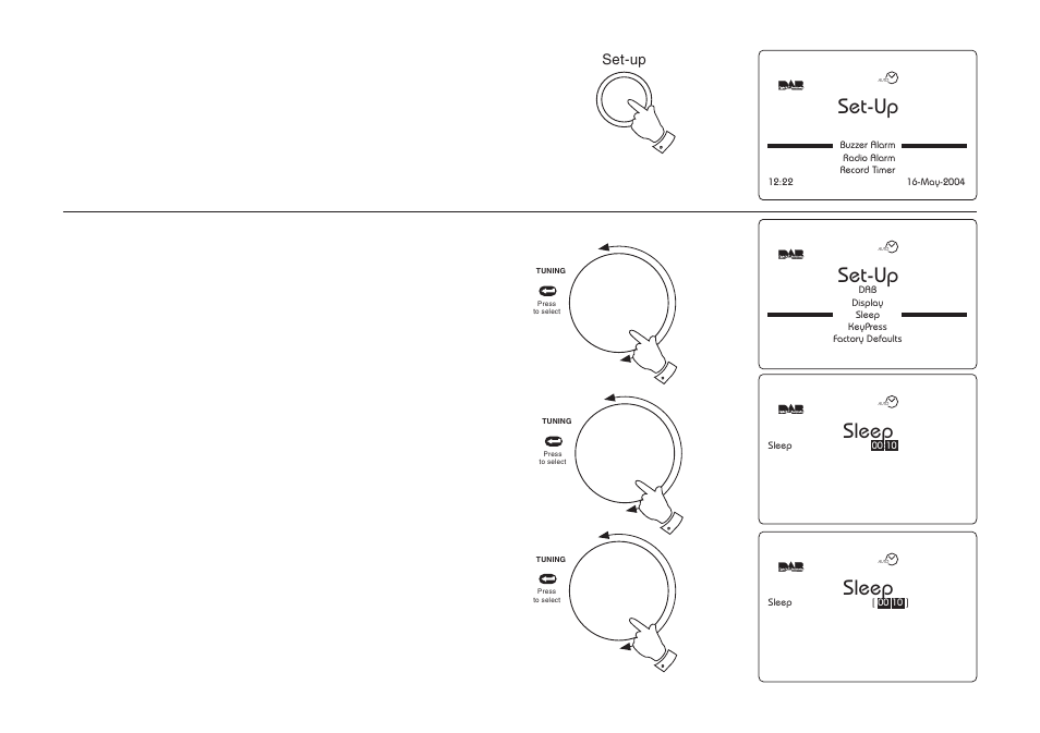 Set-up, Sleep, Snooze function | Sleep timer | Roberts Radio RD-1 User Manual | Page 44 / 56