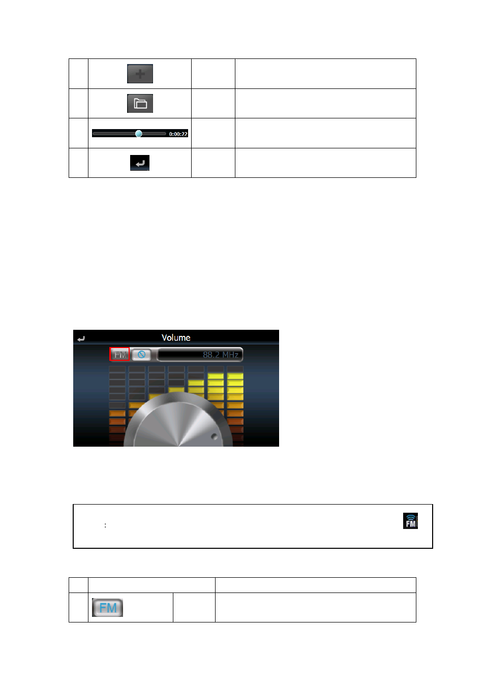 Listen mp3 via car audio/stereo (fm transmitter), 1 turn on fm transmitter frequency, Turn on fm transmitter frequency | RoyalTek RN5 User Manual | Page 33 / 42