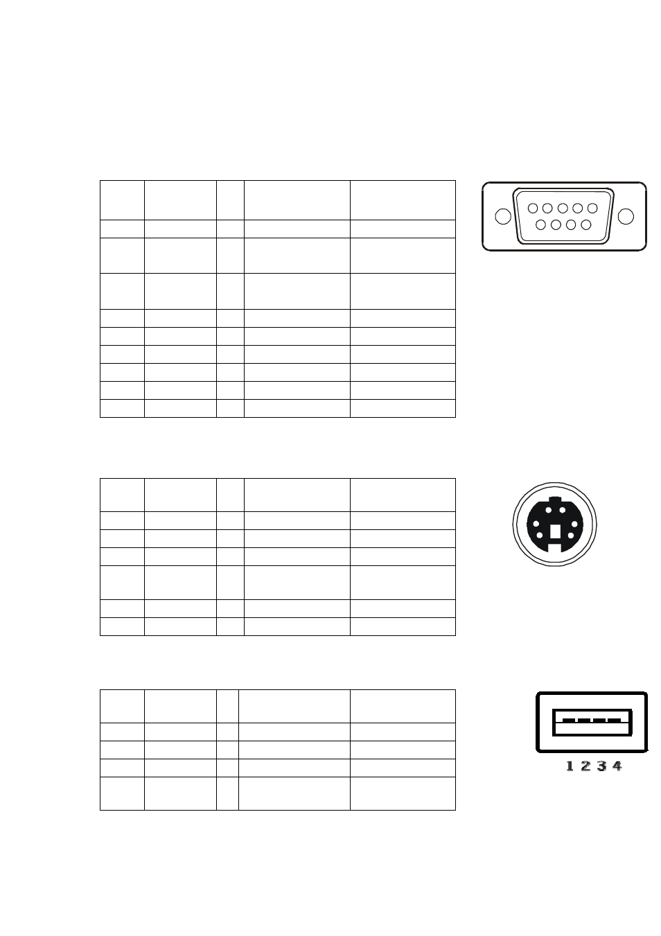 Appendix : connector interface, 9 pin d-sub, 6 pin mini din | Usb a type connector | RoyalTek RGM-2000 User Manual | Page 44 / 45