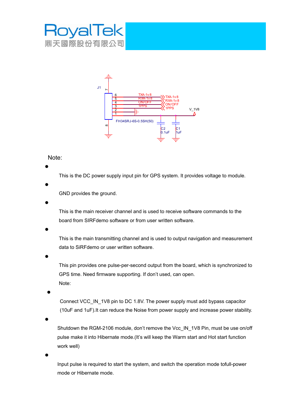 5 application circuit, Application circuit, Rgm-2106 operational manual | RoyalTek RGM-2106 User Manual | Page 6 / 15