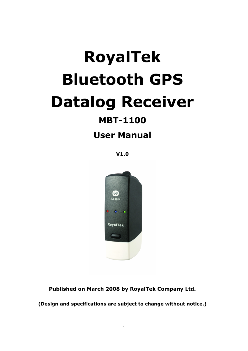 RoyalTek MBT-1100 User Manual | 24 pages