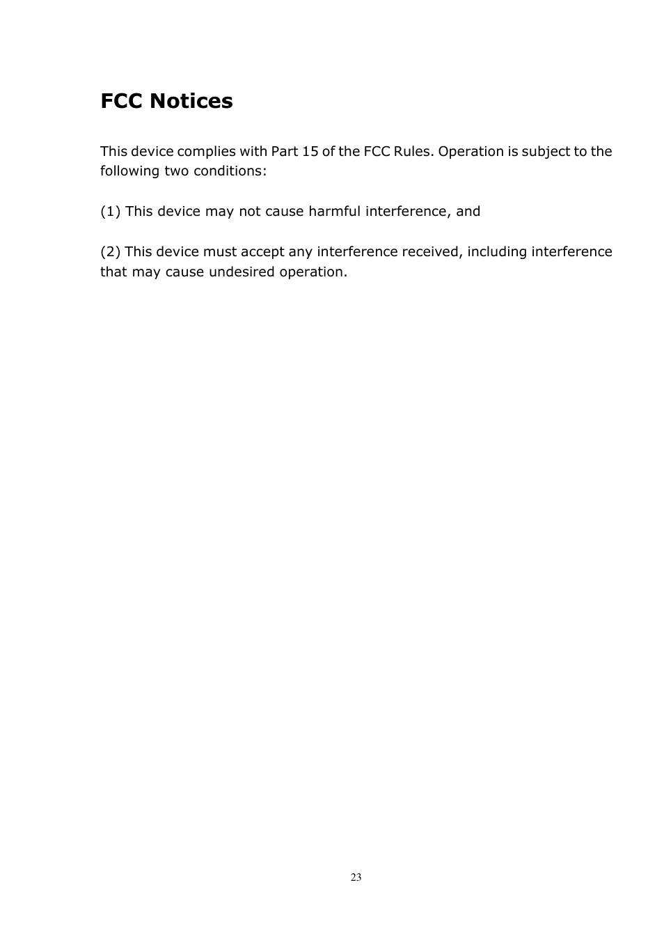 Fcc notices | RoyalTek MBT-1100 User Manual | Page 23 / 24