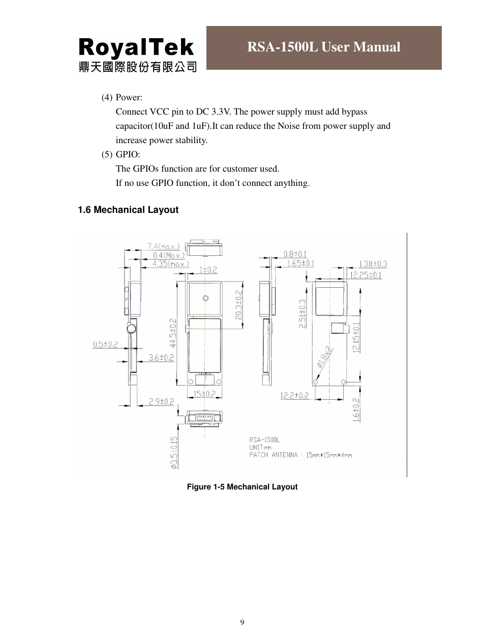 Rsa-1500l user manual | RoyalTek RSA-1500L User Manual | Page 10 / 18