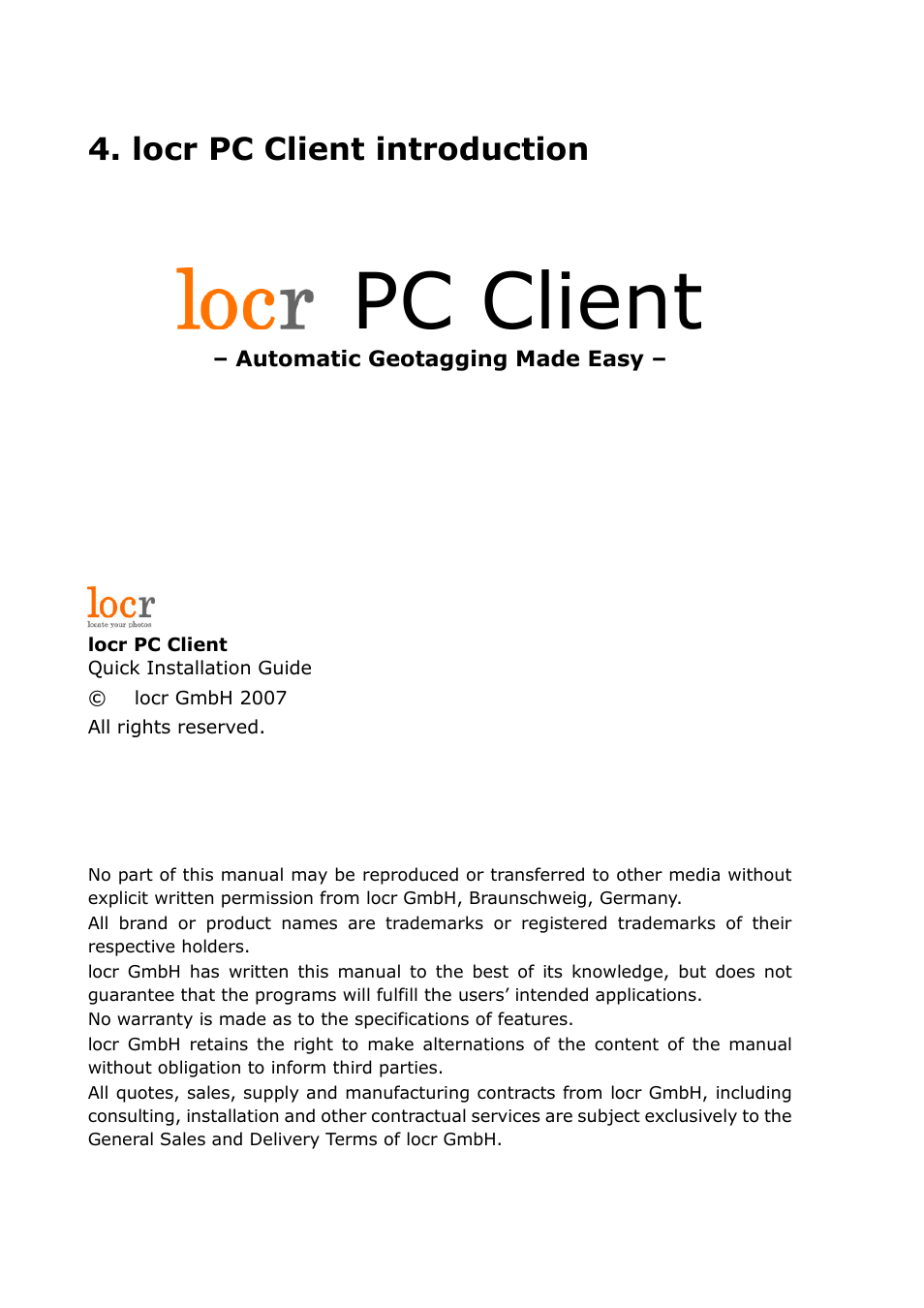 Pc client, Locr pc client introduction | RoyalTek RGM-3800 User Manual | Page 29 / 45