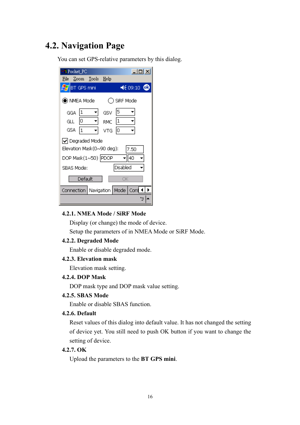 Navigation page | RoyalTek RBT-1000 User Manual | Page 21 / 48