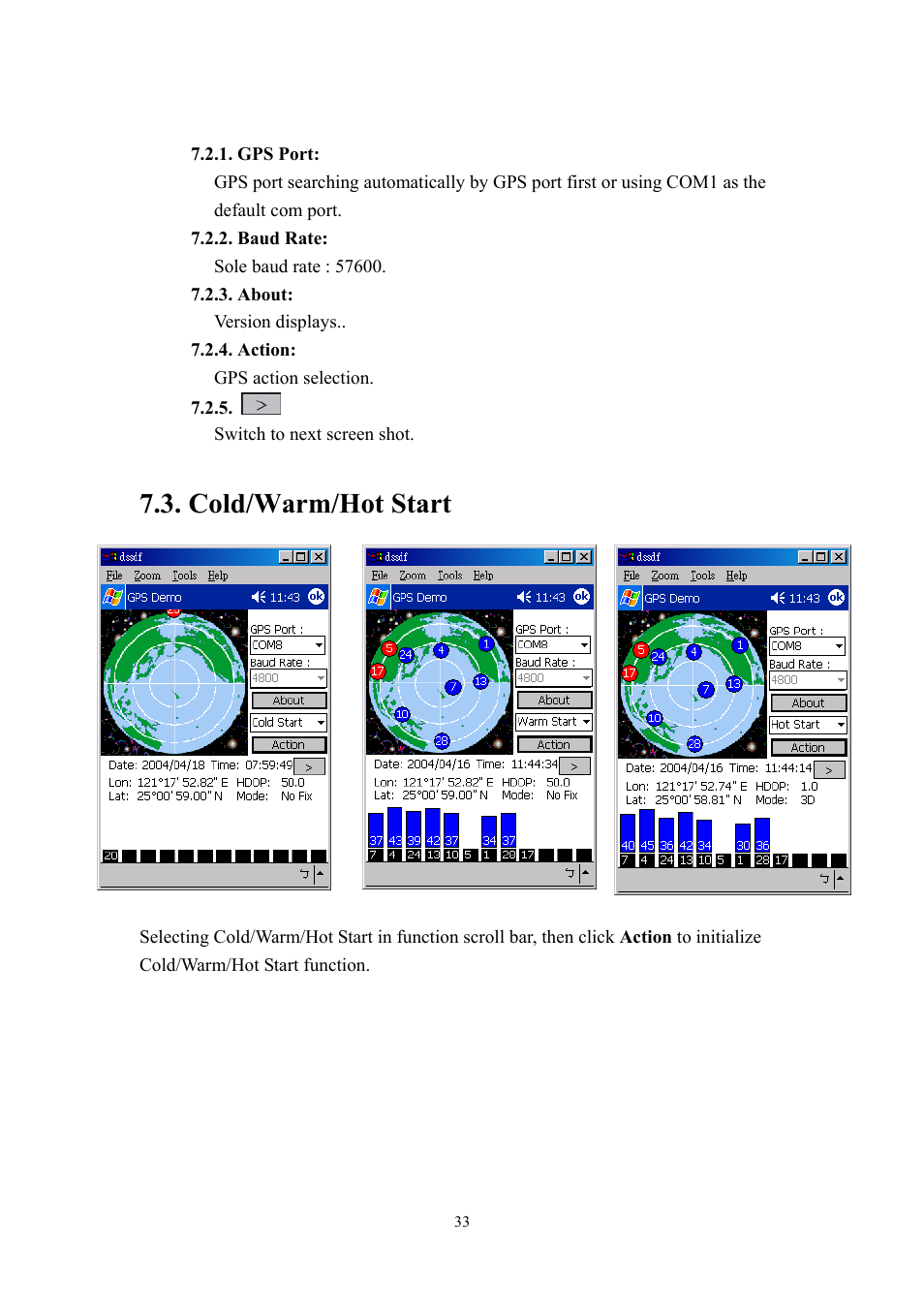 Cold/warm/hot start | RoyalTek RBT-1000 User Manual | Page 38 / 48