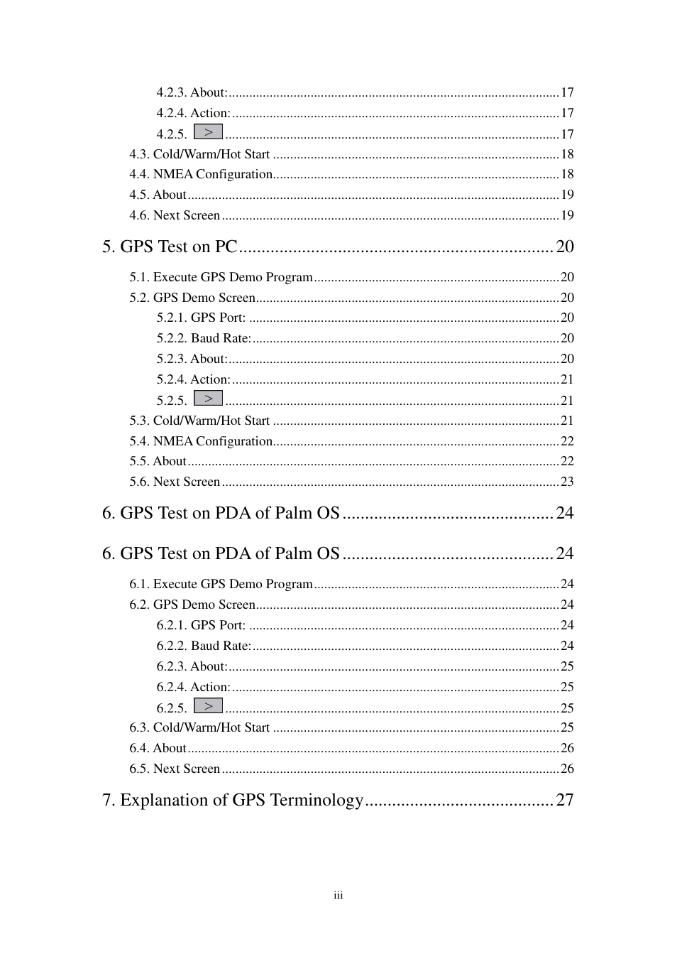 Gps test on pc, Gps test on pda of palm os, Explanation of gps terminology | RoyalTek RBT-2210 User Manual | Page 3 / 28