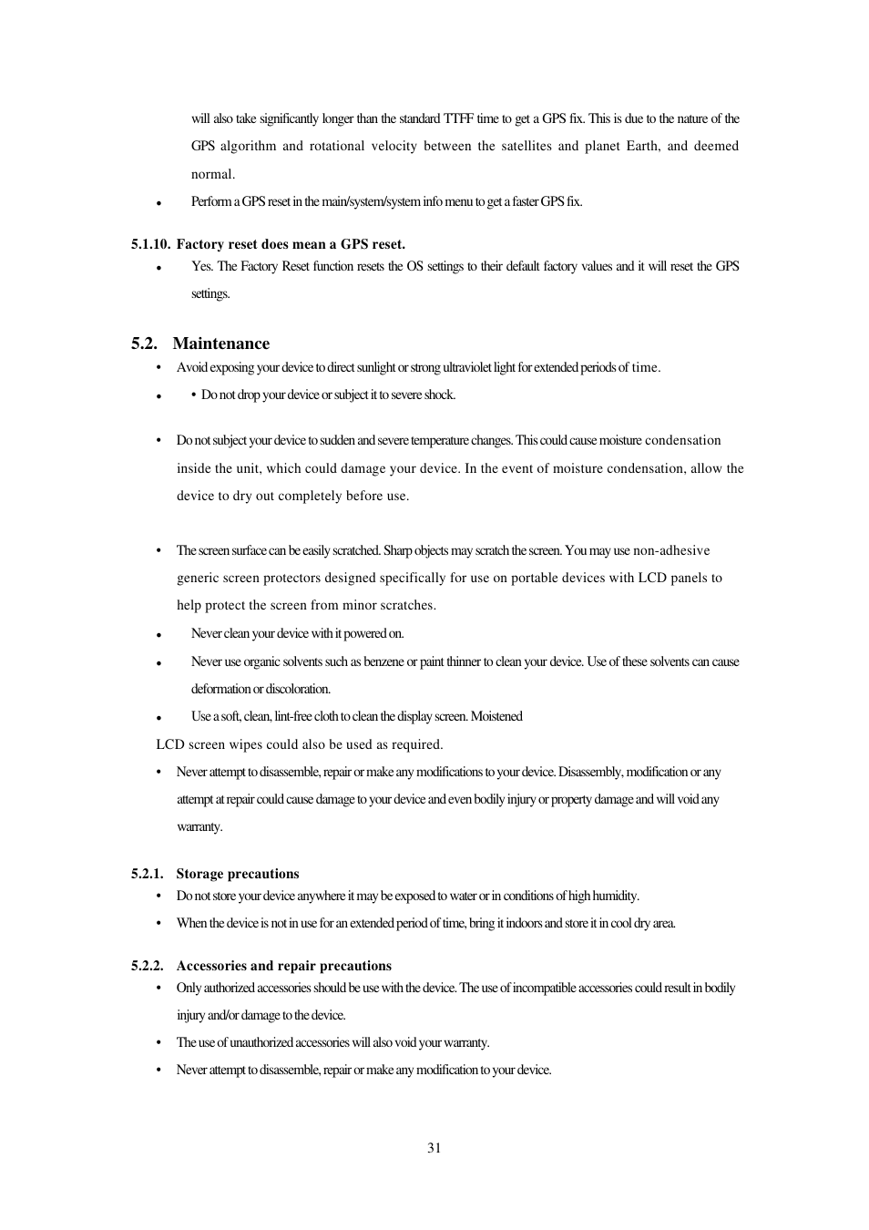 Maintenance | RoyalTek RN1 User Manual | Page 31 / 31