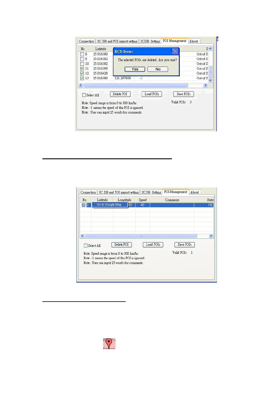 1 poi management and shown on map, 2 poi data modification | RoyalTek GPS SPEED CAMERA WARNING DEVICE RCD-1000 User Manual | Page 12 / 18