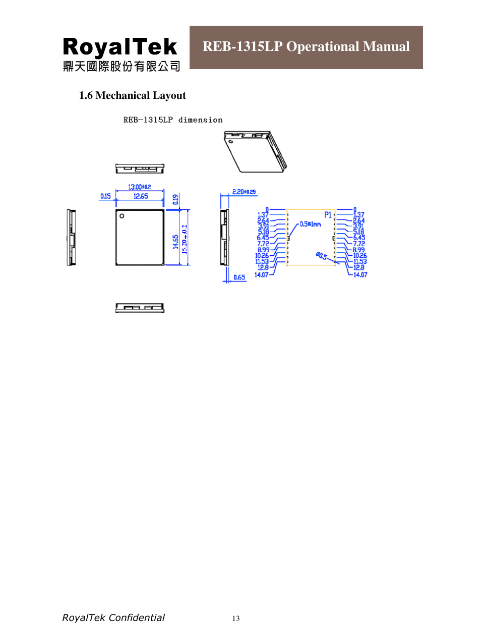 Reb-1315lp operational manual | RoyalTek REB-1315LP User Manual | Page 13 / 24