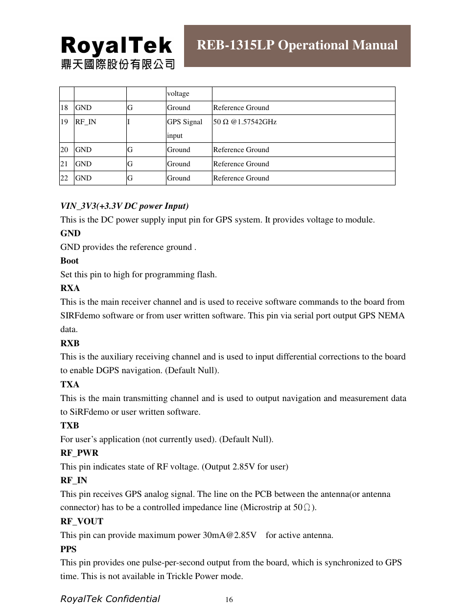 Reb-1315lp operational manual | RoyalTek REB-1315LP User Manual | Page 16 / 24