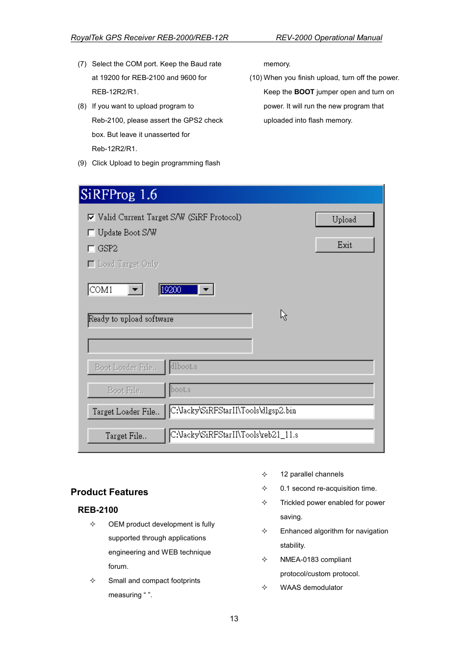 Product features | RoyalTek REV-2000 User Manual | Page 17 / 54