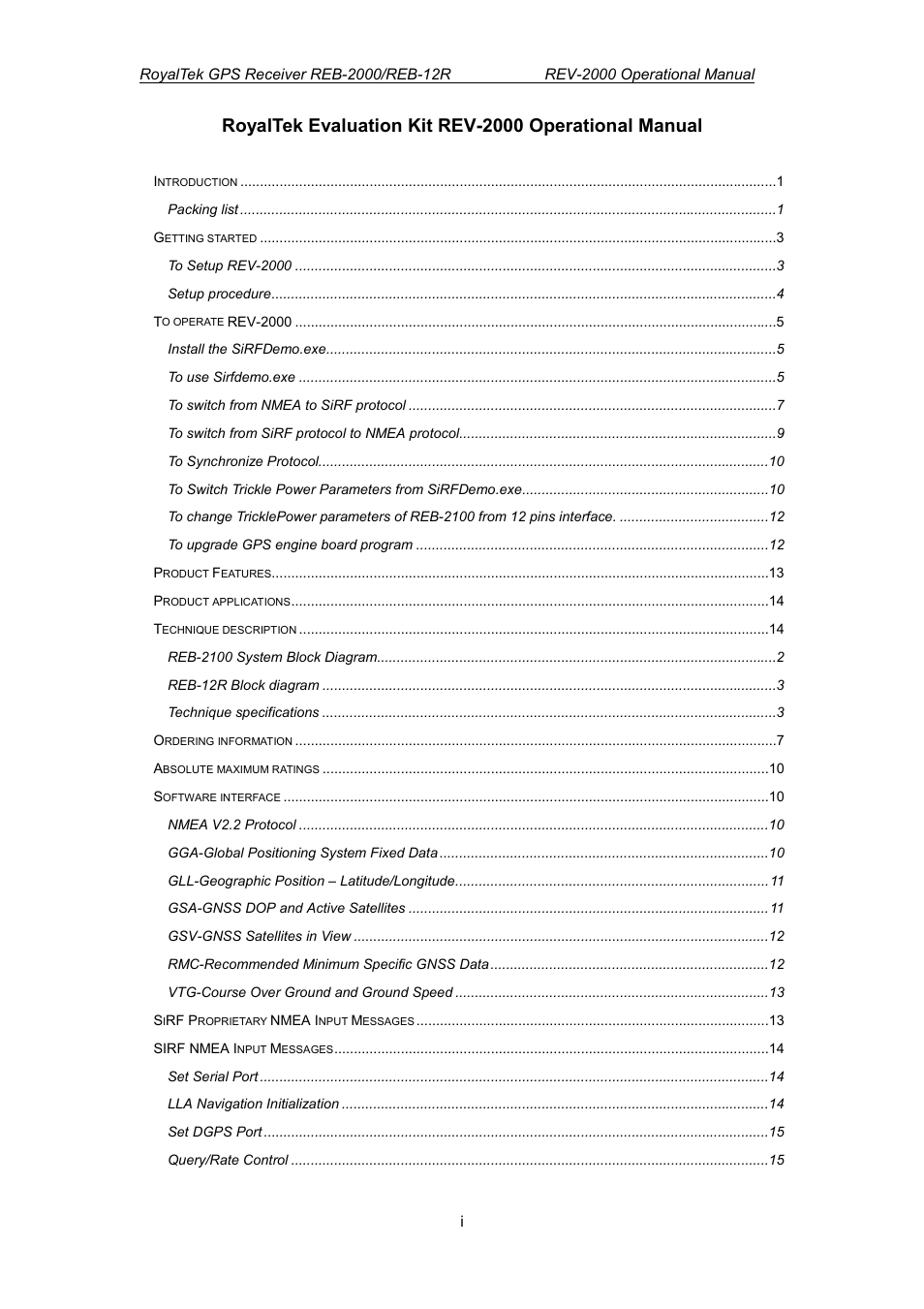 RoyalTek REV-2000 User Manual | Page 2 / 54