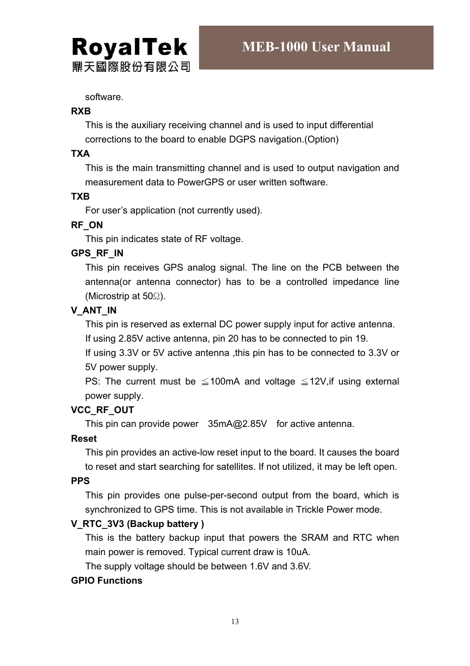 Meb-1000 user manual | RoyalTek MEB-1000 User Manual | Page 17 / 25