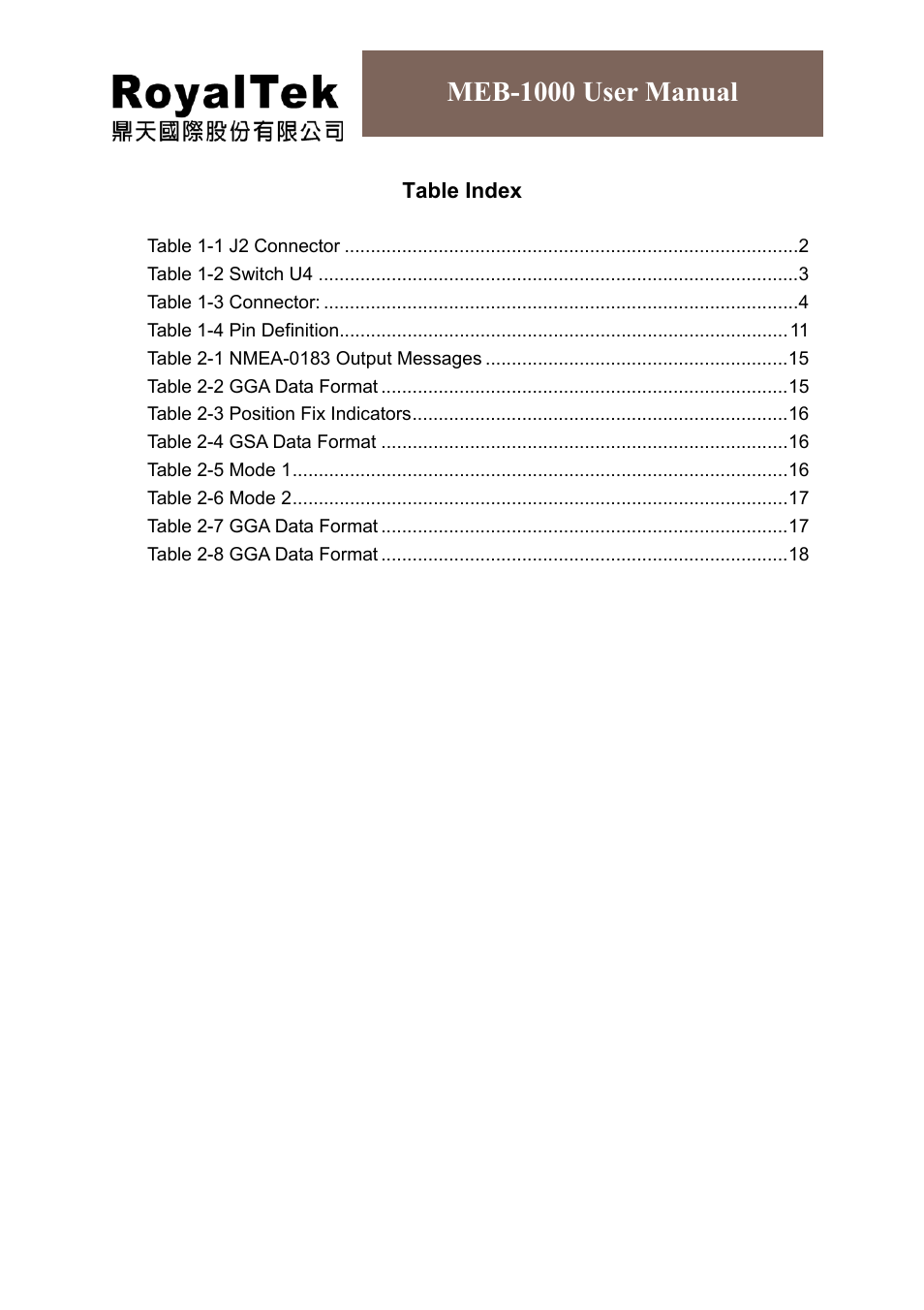 Meb-1000 user manual | RoyalTek MEB-1000 User Manual | Page 3 / 25