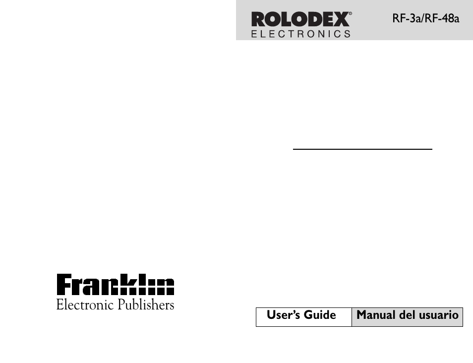 Rolodex RF-48A User Manual | 30 pages