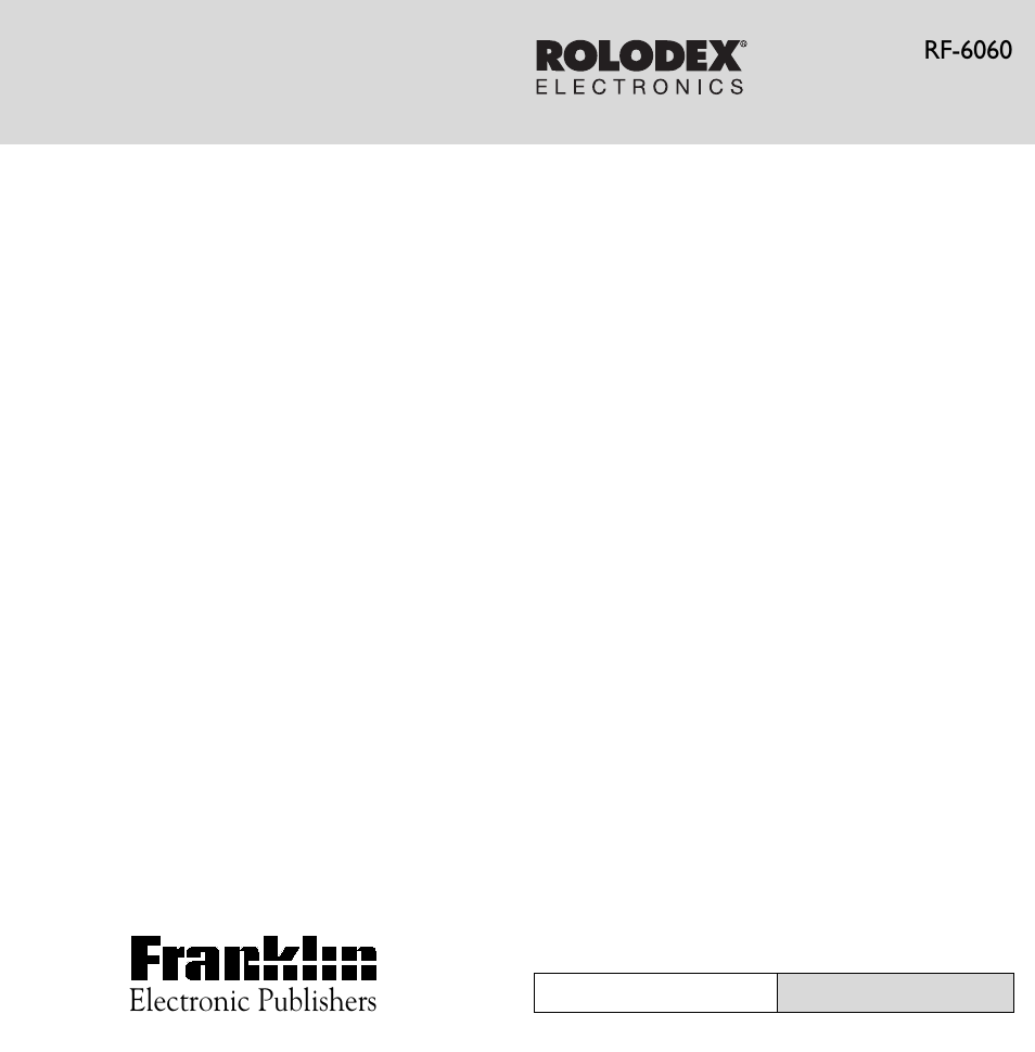 Datapage | Rolodex RF-6060 User Manual | Page 27 / 27