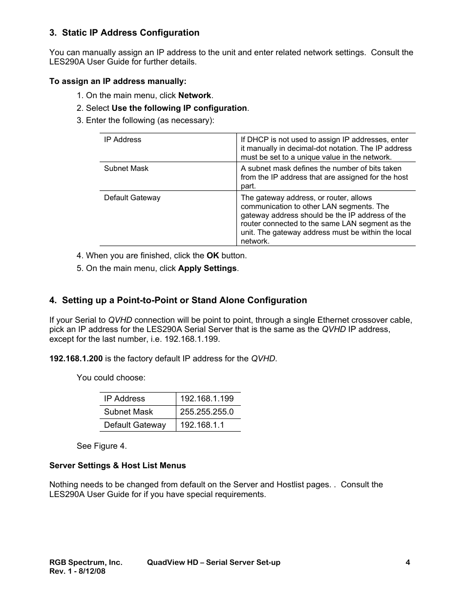 RGB Spectrum LES290A User Manual | Page 4 / 7