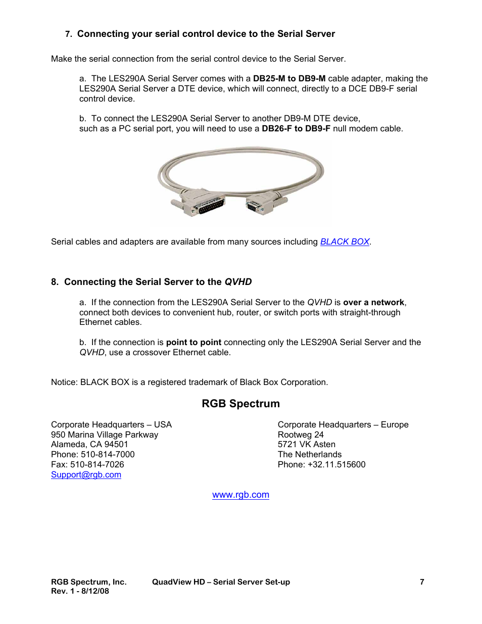 Rgb spectrum | RGB Spectrum LES290A User Manual | Page 7 / 7