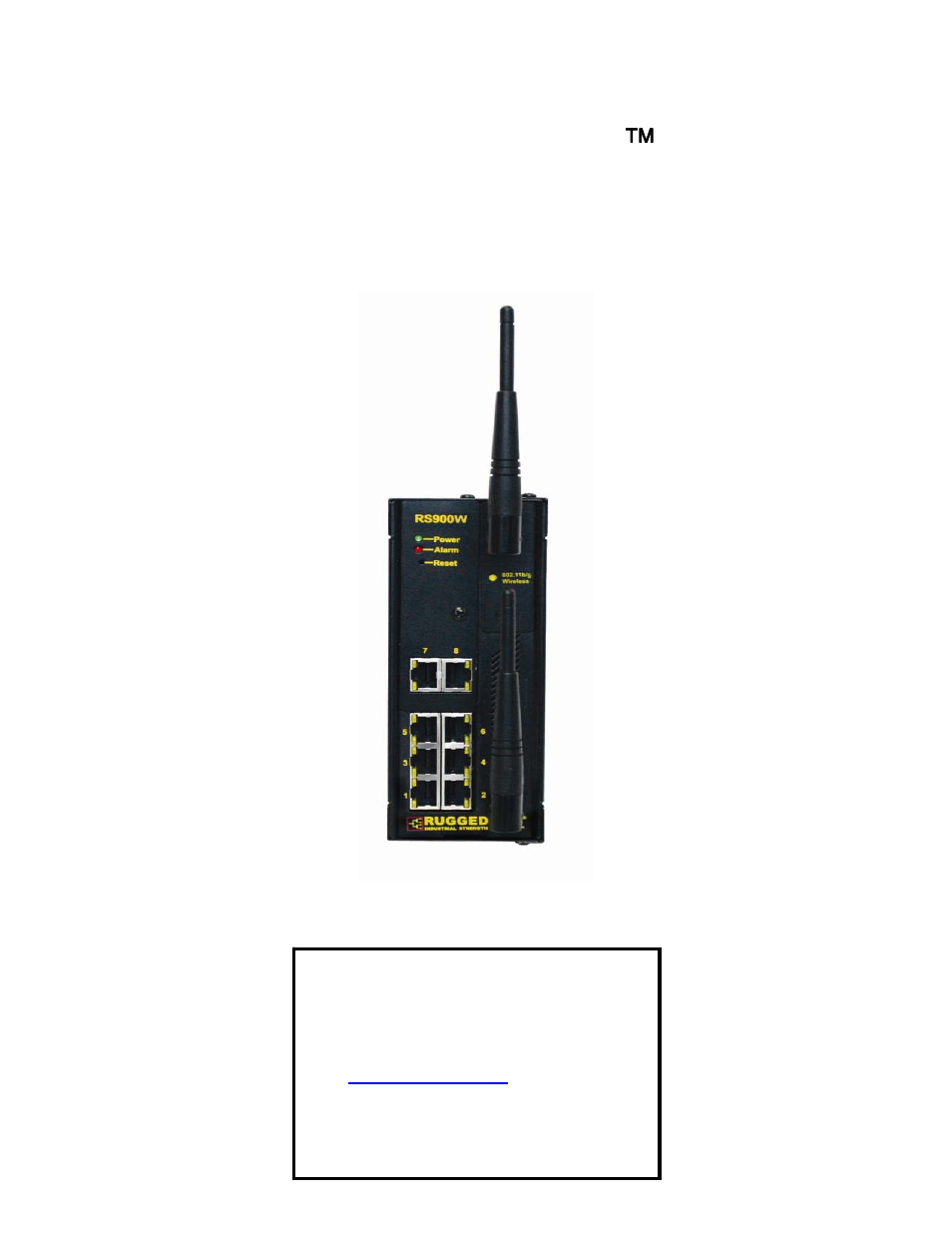 RuggedCom RUGGEDWIRELESSTM RS900W User Manual | 7 pages