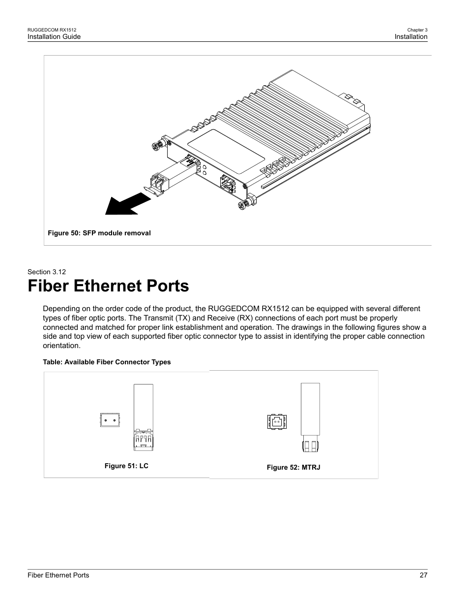 Fiber ethernet ports, 12 fiber ethernet ports | RuggedCom RX1512 User Manual | Page 33 / 48