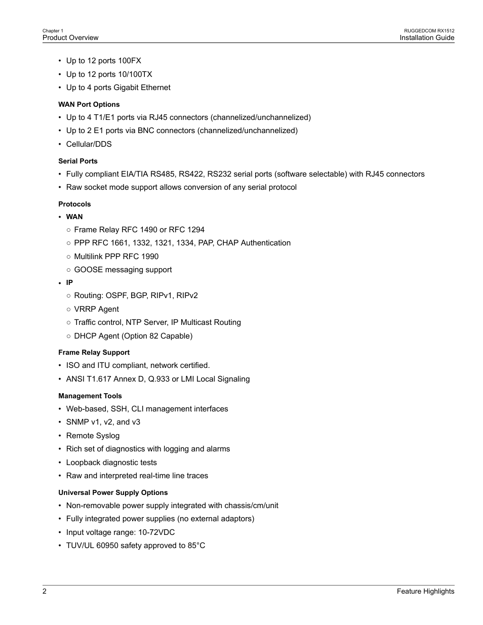 RuggedCom RX1512 User Manual | Page 8 / 48