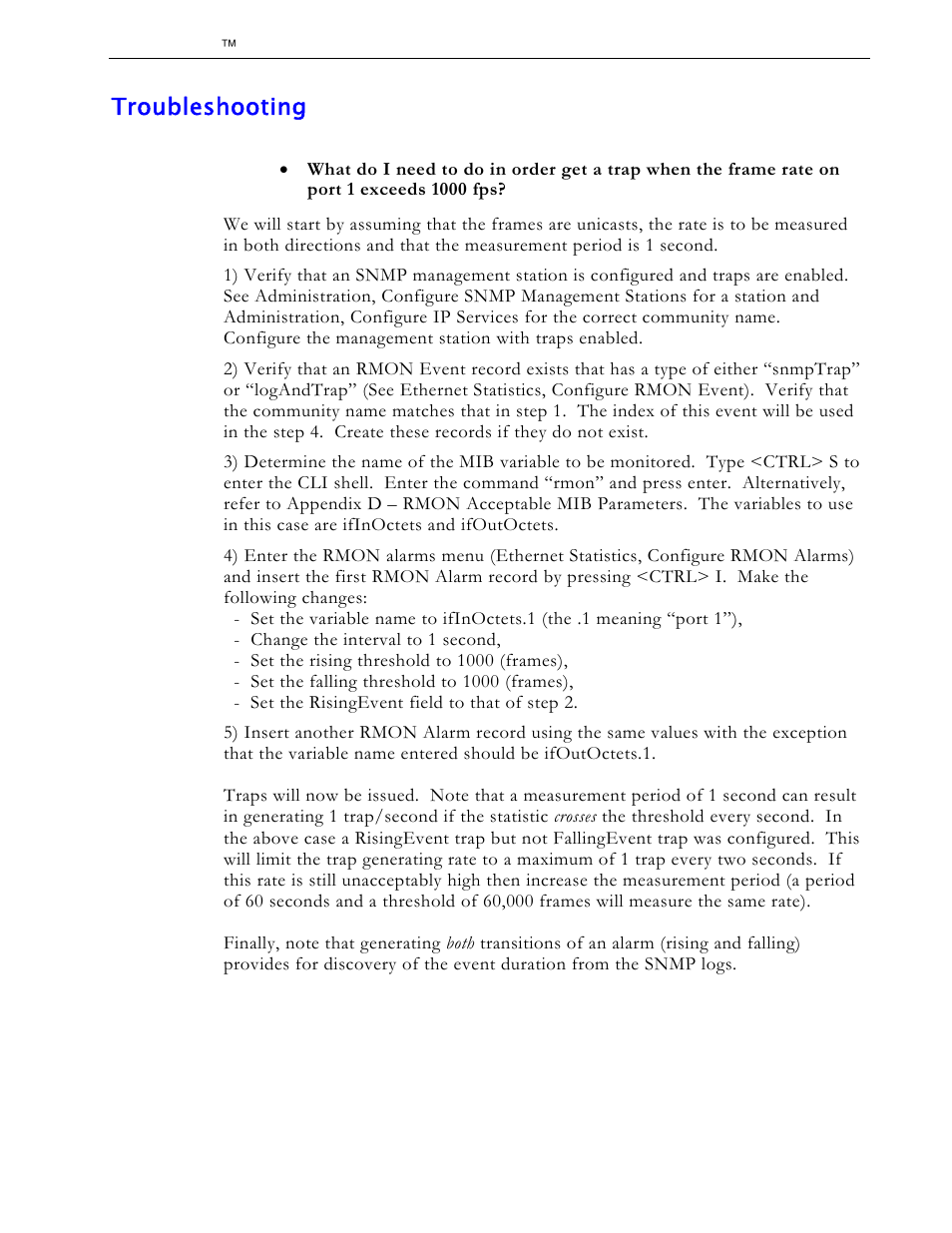 Troubleshooting, Problem one | RuggedCom RS1600 User Manual | Page 104 / 130