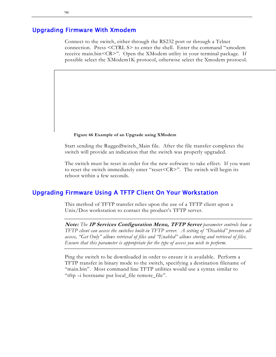 Upgrading firmware with xmodem | RuggedCom RS1600 User Manual | Page 114 / 130