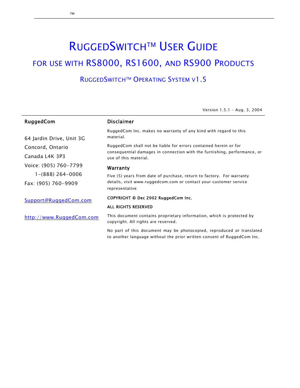 Ugged, Witch, Uide | Rs900 p | RuggedCom RS1600 User Manual | Page 2 / 130