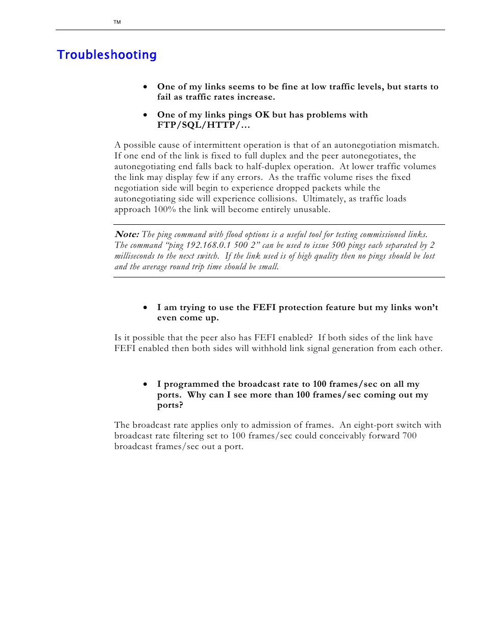 Troubleshooting, Problem one, Problem two | Problem three | RuggedCom RS1600 User Manual | Page 38 / 130