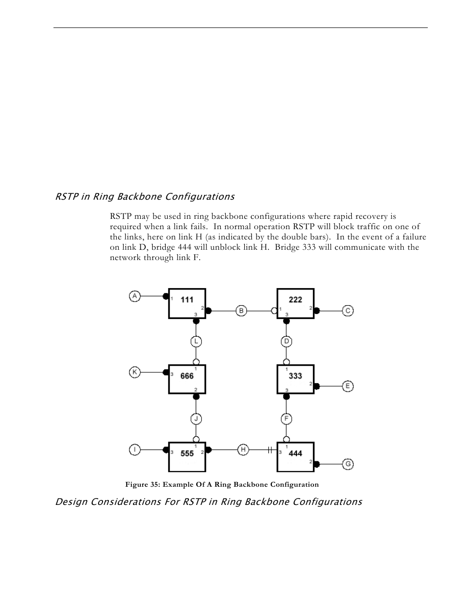 Rstp in ring backbone configurations | RuggedCom RS1600 User Manual | Page 61 / 130
