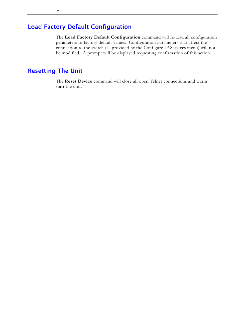 Load factory default configuration, Resetting the unit | RuggedCom RS1600 User Manual | Page 90 / 130