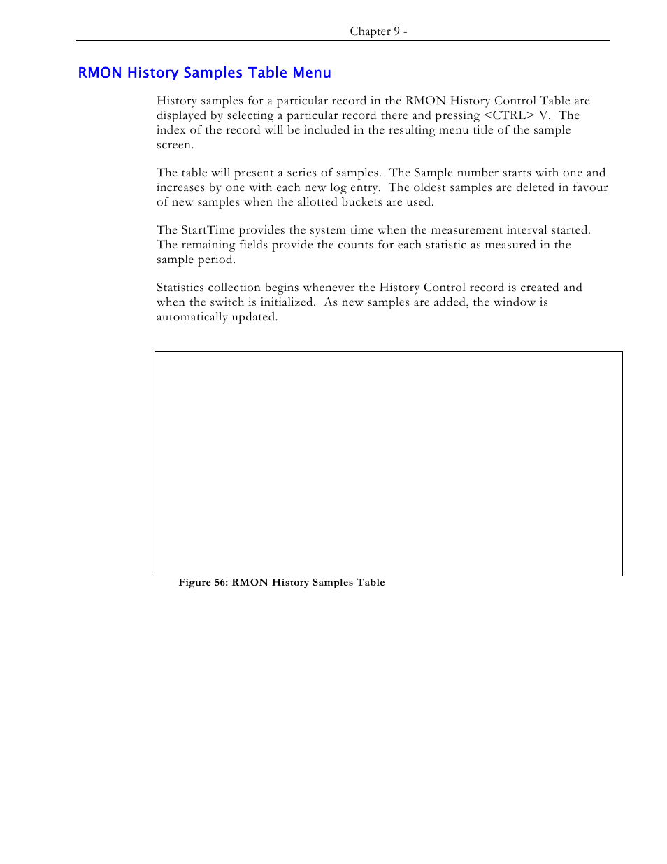 Rmon history samples table menu | RuggedCom RS1600 User Manual | Page 97 / 130