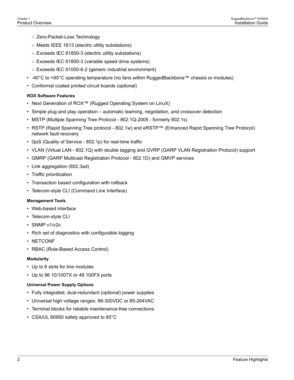 RuggedCom RUGGEDBACKBONE RX5000 User Manual | Page 8 / 44