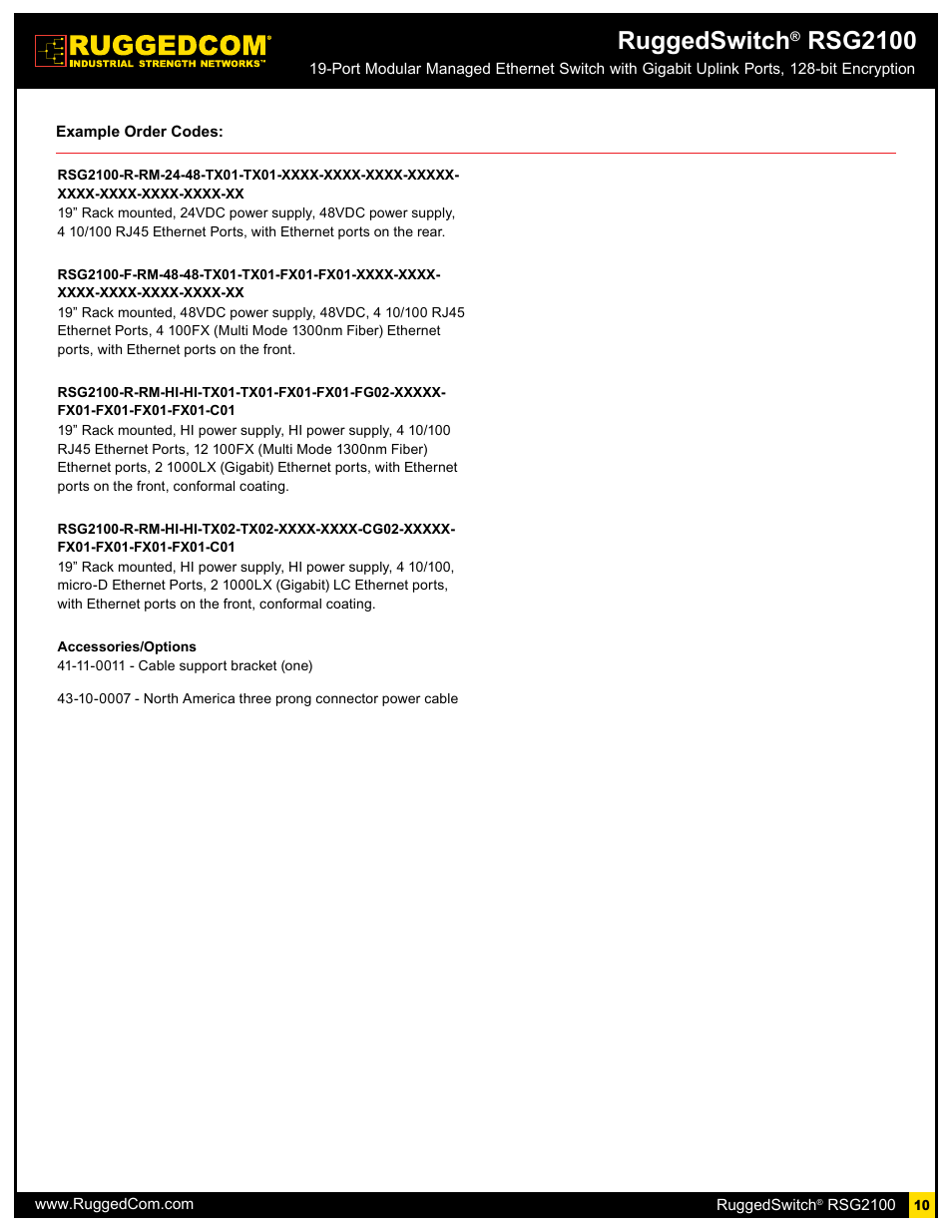 Ruggedswitch, Rsg2100 | RuggedCom RSG2100 User Manual | Page 10 / 11