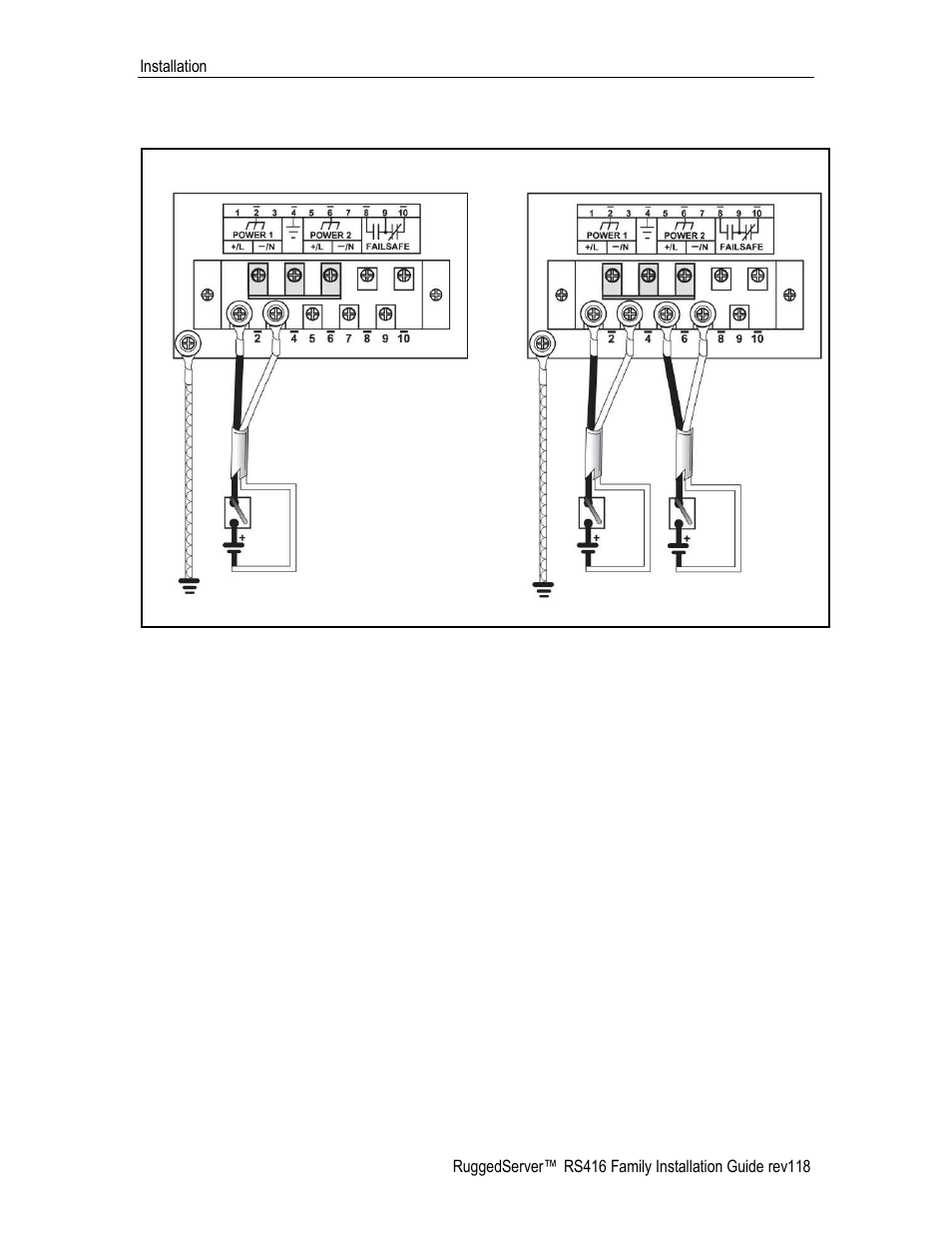 Dc power supply wiring examples, Figure 11: dc power supply wiring examples, 2 dc power supply wiring examples | RuggedCom RS416 User Manual | Page 18 / 43