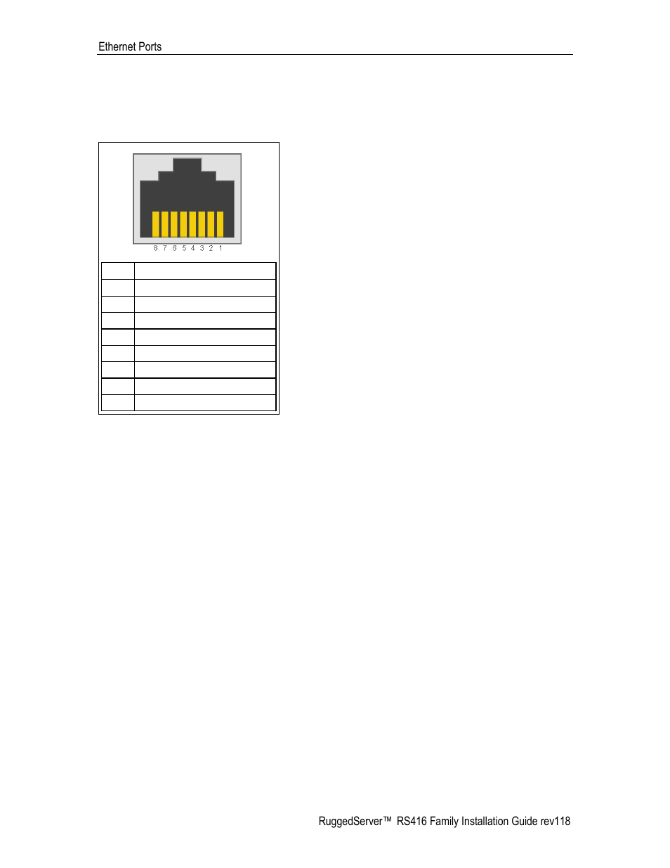 Figure 26: rj45 port pins configuration | RuggedCom RS416 User Manual | Page 33 / 43