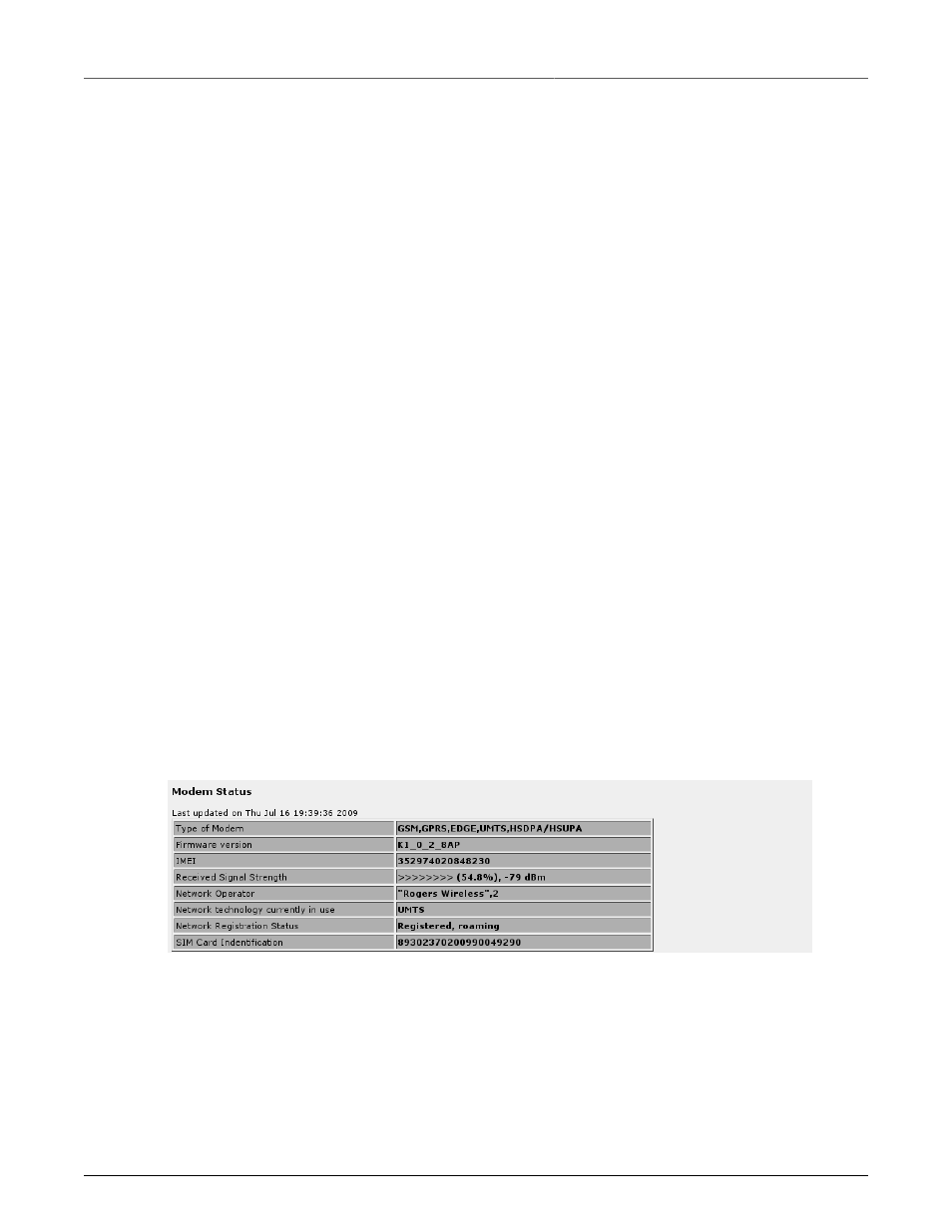 Cellular modem status (hspa/gprs) | RuggedCom RuggedRouter RX1100 User Manual | Page 115 / 341