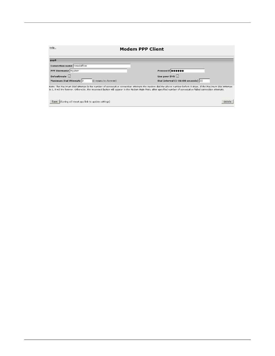 Modem ppp client, Ppp logs, ppp connection logs, Current route and interfaces table | 117 13.2.5. ppp logs, ppp connection logs, 117 13.2.6. current route and interfaces table, Configure modem ppp client | RuggedCom RuggedRouter RX1100 User Manual | Page 117 / 341