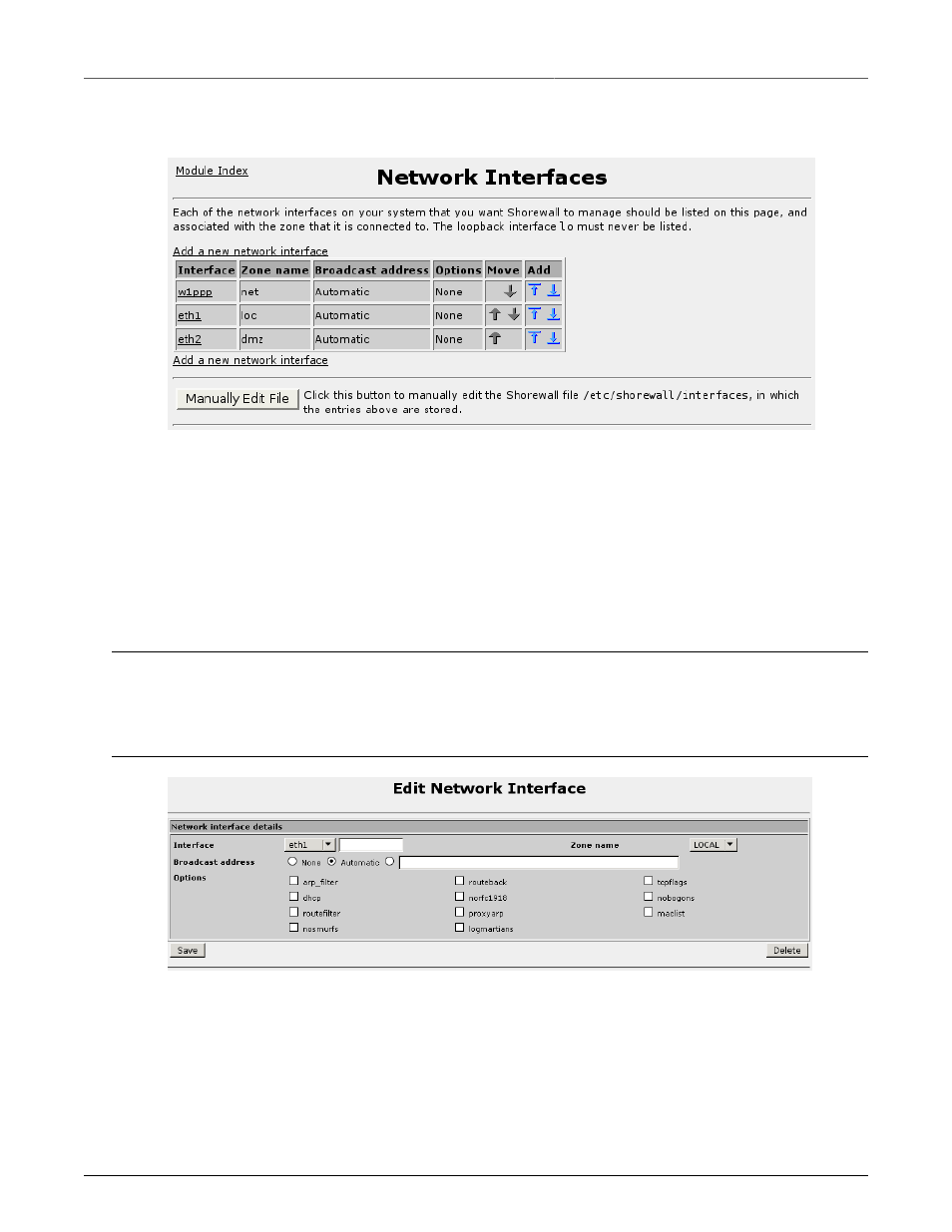 Network interfaces, Firewall network interfaces | RuggedCom RuggedRouter RX1100 User Manual | Page 129 / 341